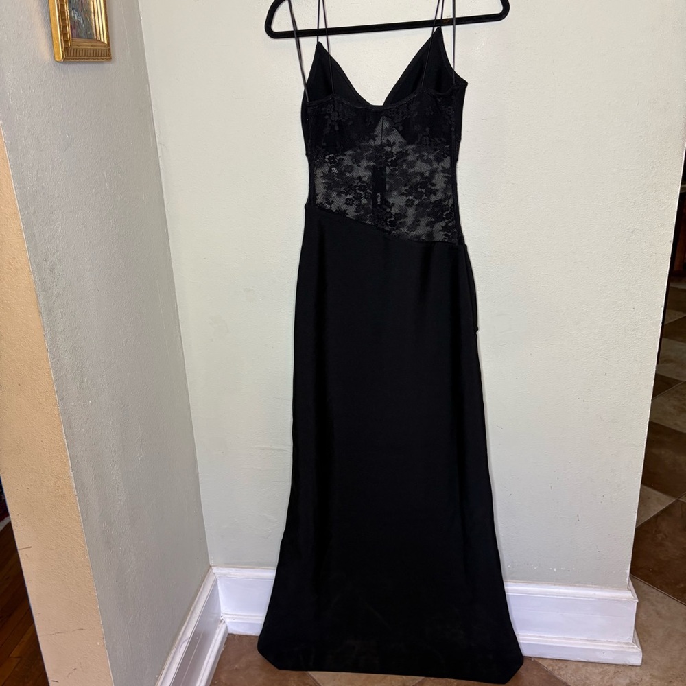 Fashion Nova Black Lace-Panel Maxi Dress Medium - Picture 7 of 9